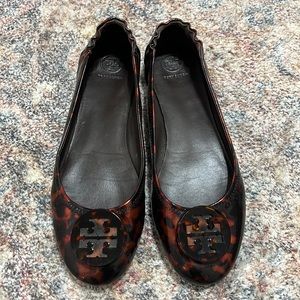 Tory Burch Minnie ballet flats leopard tortoise size 11